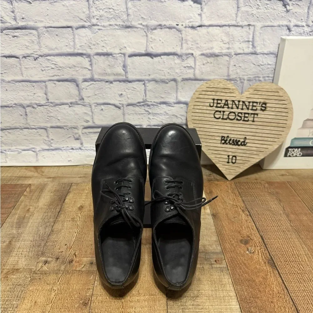 Bottega veneta black leather oxfords